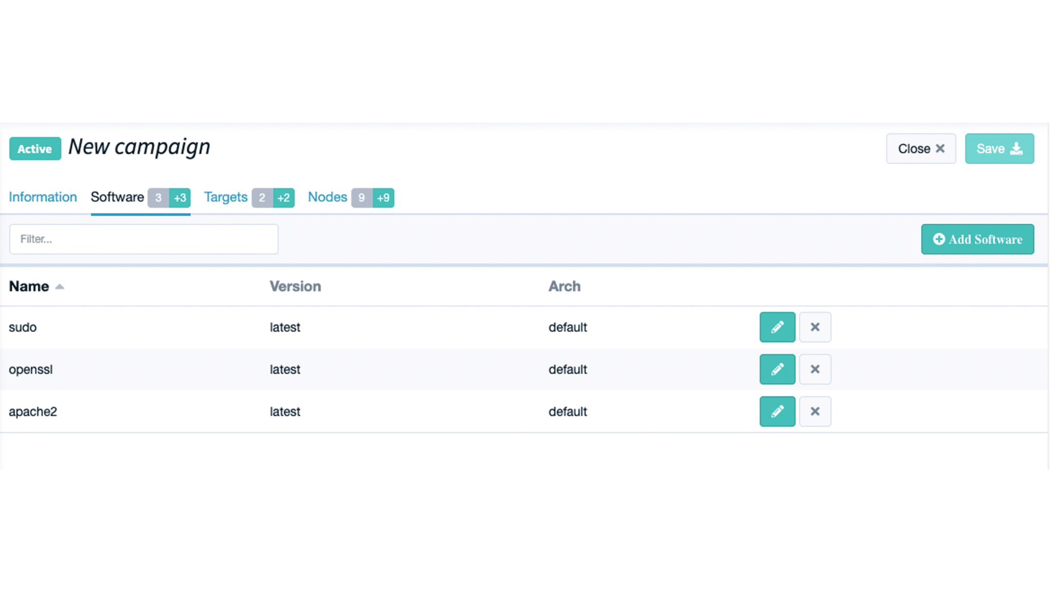 Tab for creating a micropatching campaign