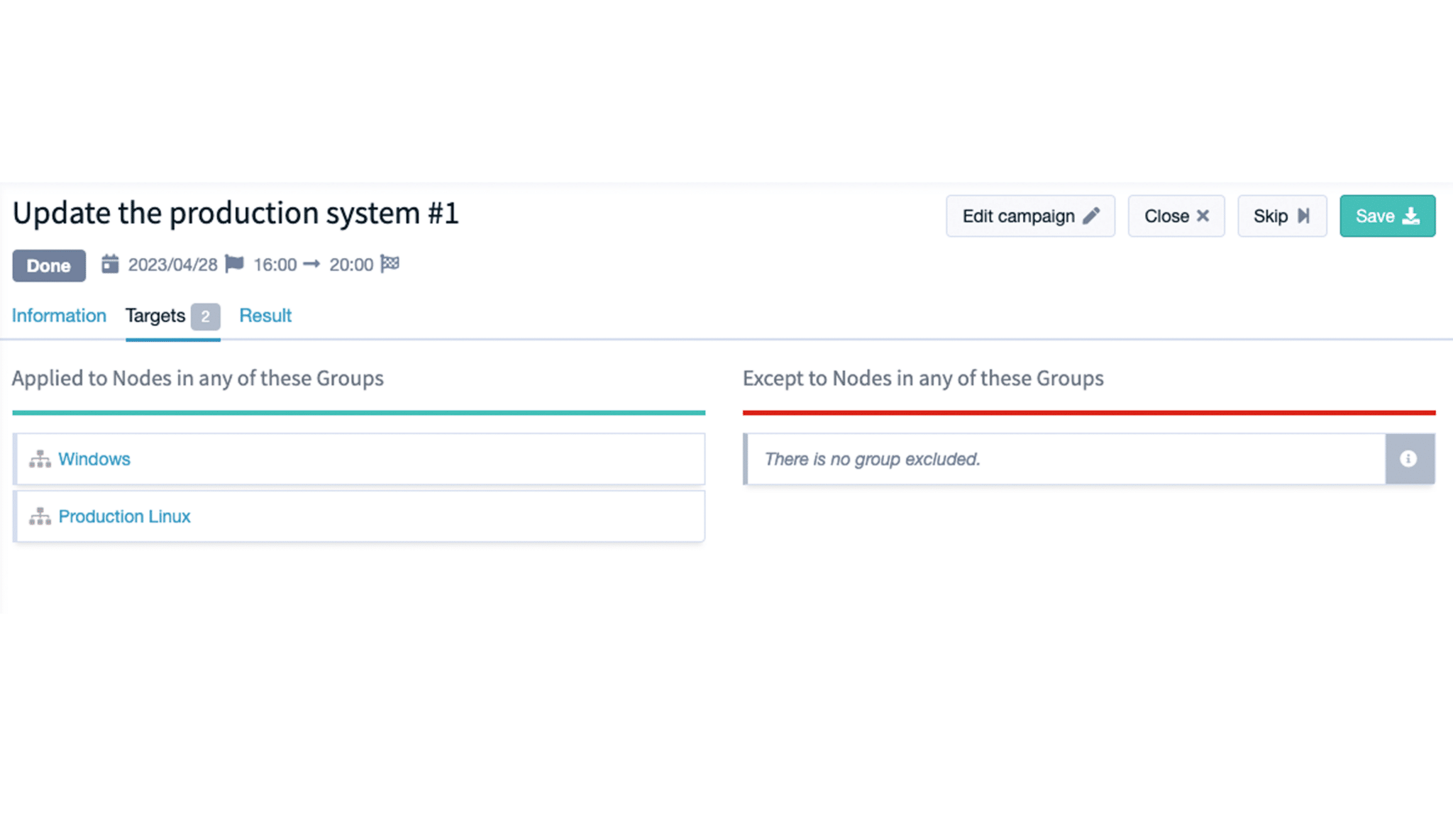 Targeted groups of a multi-OS patch campaign